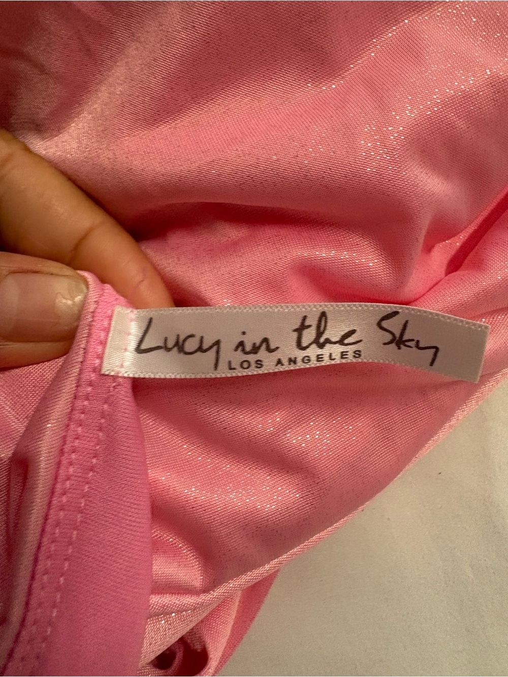 Lucy in the sky size large Pink Spaghetti-Strap Fit & Flare Dress - Picture 3 of 4